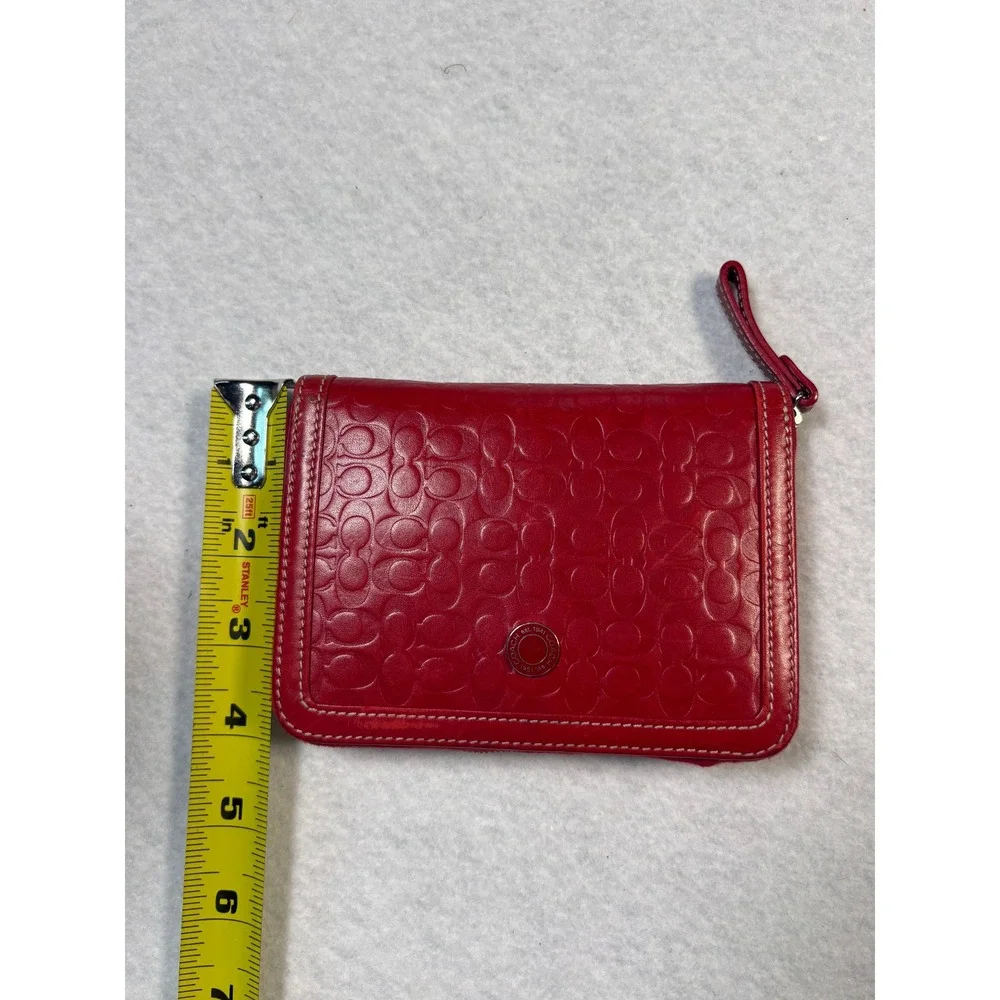 Coach 4321 Red Signature Embossed Leather Palm PDA Organizer Case Vintage